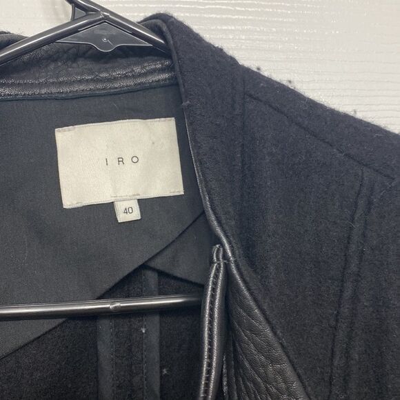 IRO Clifden Wool Biker Jacket Black Medium US8 - Picture 5 of 10